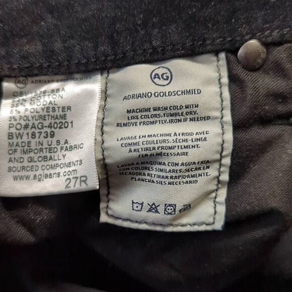 Ag Adriano Goldschmied Black Velveteen The Farrah Skinny pants Woman Size 27R‎ - Picture 11 of 14